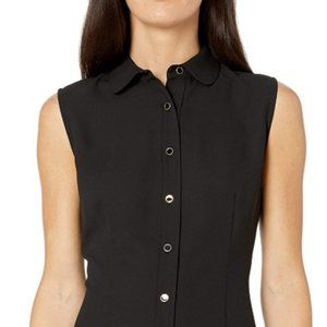 Women's sleeveless front button up shirt